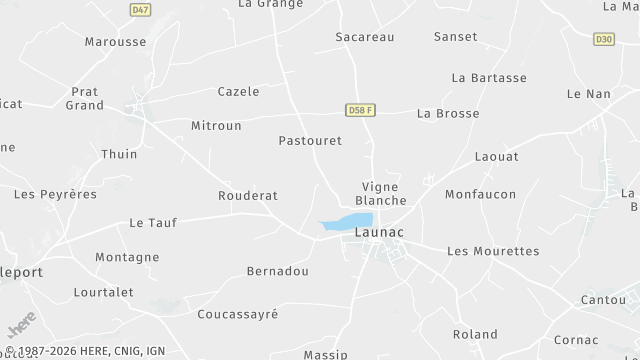 Carte de la zone d'intervention à Launac