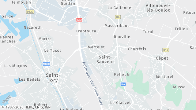 Carte de la zone d'intervention à Saint-Sauveur