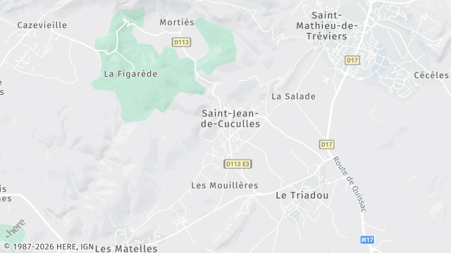 Carte de la zone d'intervention à Saint-Jean-de-Cuculles