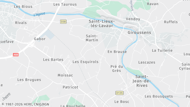 Carte de la zone d'intervention à Saint-Lieux-lès-Lavaur
