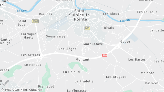 Carte de la zone d'intervention à Saint-Sulpice-la-Pointe