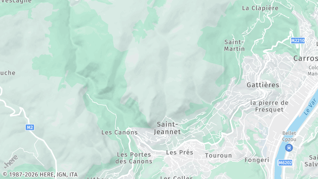 Carte de la zone d'intervention à Saint-Jeannet