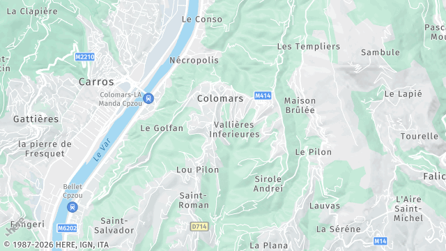 Carte de la zone d'intervention à Colomars