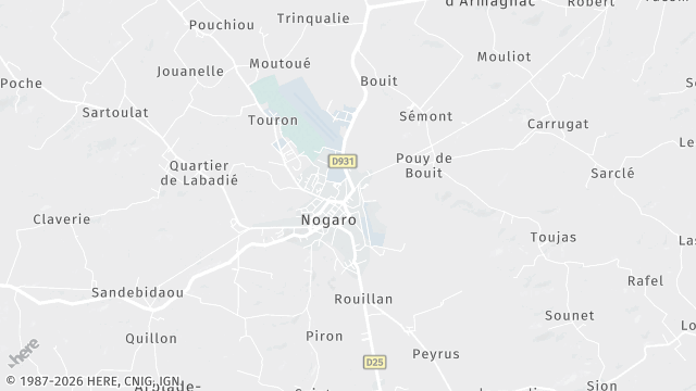Carte de la zone d'intervention à Nogaro