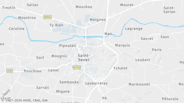 Carte de la zone d'intervention à Saint-Sever
