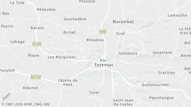 Carte de la zone d'intervention à Vic-Fezensac