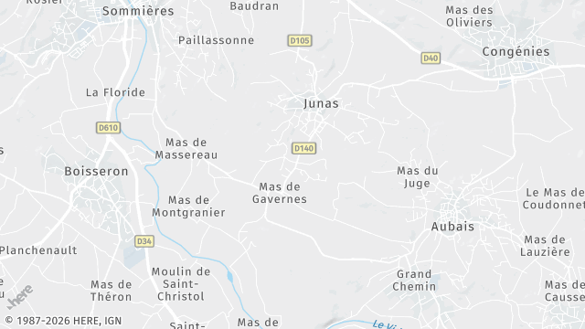 Carte de la zone d'intervention à Junas