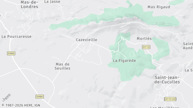 Carte de la zone d'intervention à Cazevieille