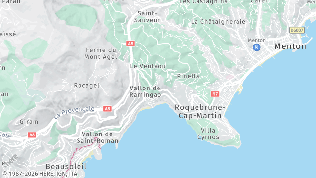 Carte de la zone d'intervention à Roquebrune-Cap-Martin