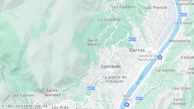 Carte de la zone d'intervention à Gattières