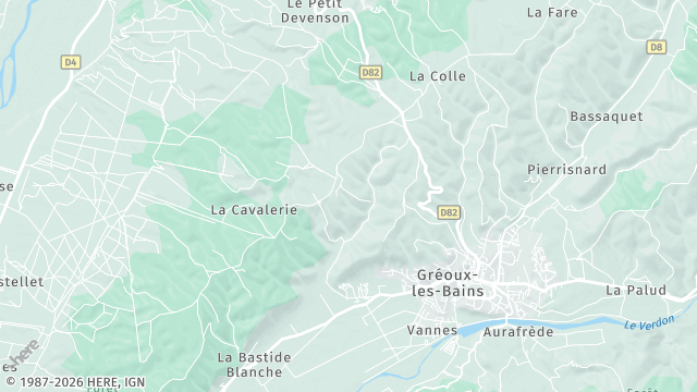 Carte de la zone d'intervention à Gréoux-les-Bains
