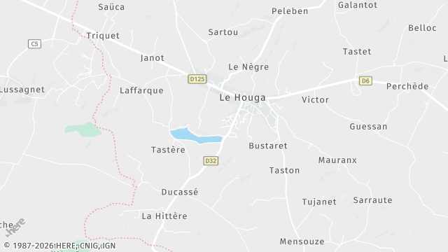 Carte de la zone d'intervention à Le Houga