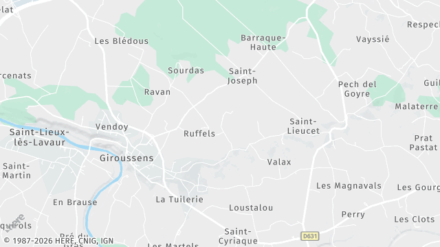 Carte de la zone d'intervention à Giroussens