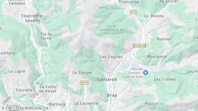 Carte de la zone d'intervention à Cantaron