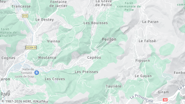 Carte de la zone d'intervention à Peillon