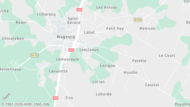 Carte de la zone d'intervention à Magescq