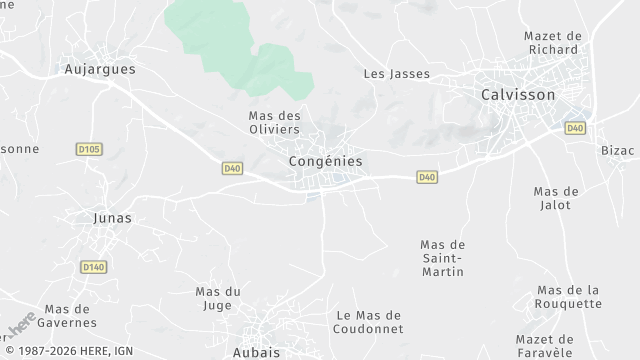 Carte de la zone d'intervention à Congénies