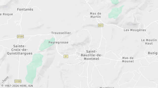 Carte de la zone d'intervention à Saint-Bauzille-de-Montmel