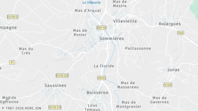 Carte de la zone d'intervention à Sommières