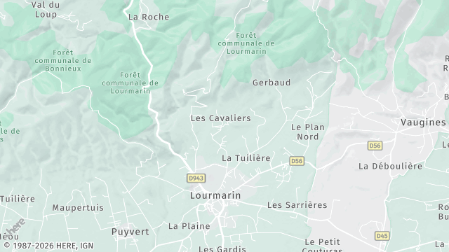 Carte de la zone d'intervention à Lourmarin