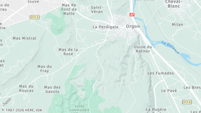 Carte de la zone d'intervention à Orgon