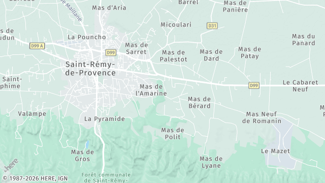 Carte de la zone d'intervention à Saint-Rémy-de-Provence