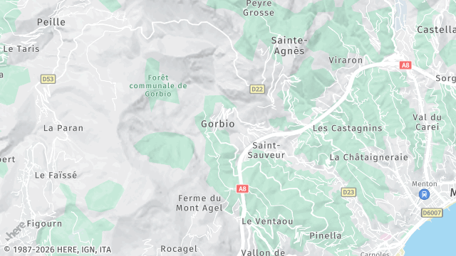 Carte de la zone d'intervention à Gorbio