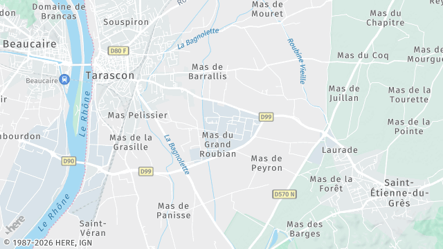 Carte de la zone d'intervention à Tarascon