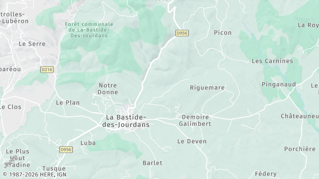 Carte de la zone d'intervention à La Bastide-des-Jourdans
