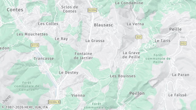 Carte de la zone d'intervention à Blausasc