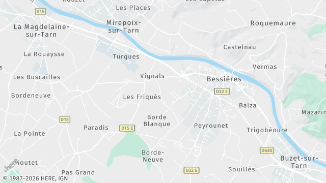 Carte de la zone d'intervention à Bessières