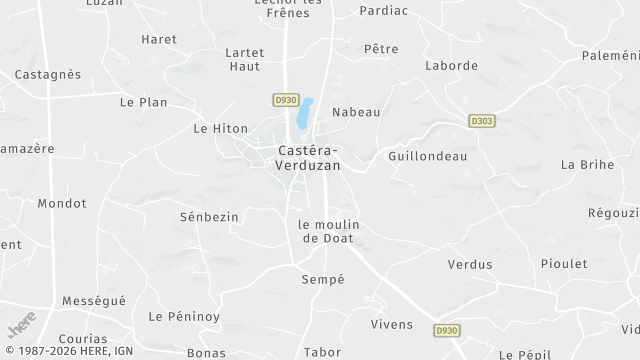 Carte de la zone d'intervention à Castéra-Verduzan