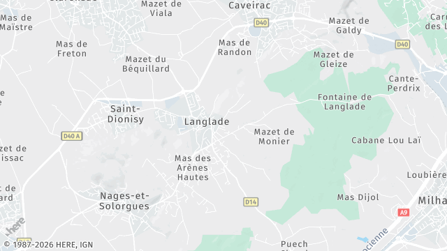 Carte de la zone d'intervention à Langlade