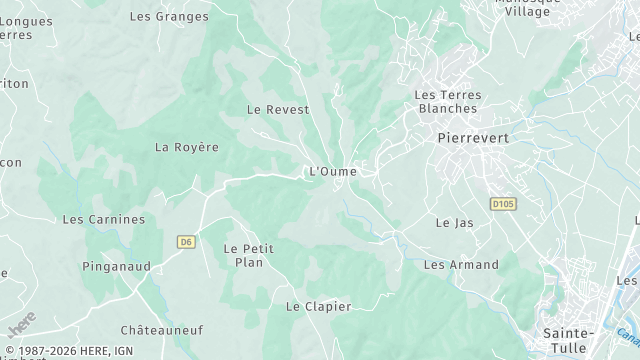 Carte de la zone d'intervention à Pierrevert