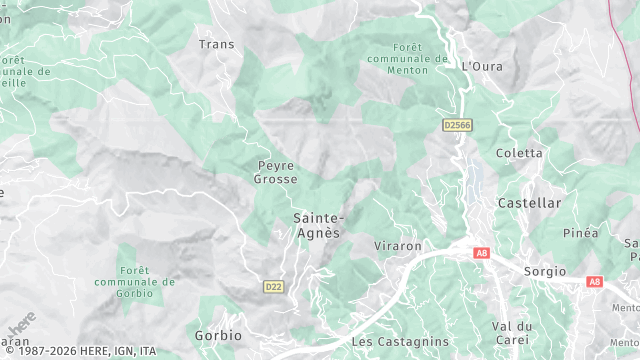 Carte de la zone d'intervention à Sainte-Agnès
