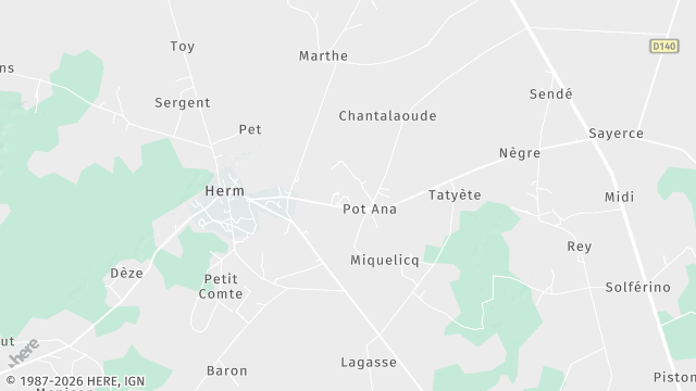Carte de la zone d'intervention à Herm