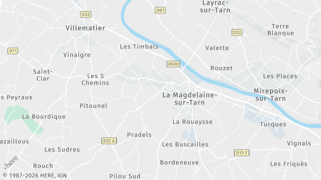 Carte de la zone d'intervention à La Magdelaine-sur-Tarn