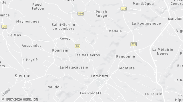 Carte de la zone d'intervention à Lombers