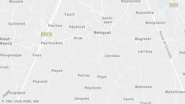 Carte de la zone d'intervention à Benquet