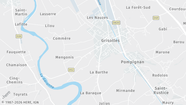 Carte de la zone d'intervention à Grisolles