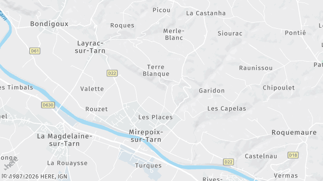 Carte de la zone d'intervention à Mirepoix-sur-Tarn