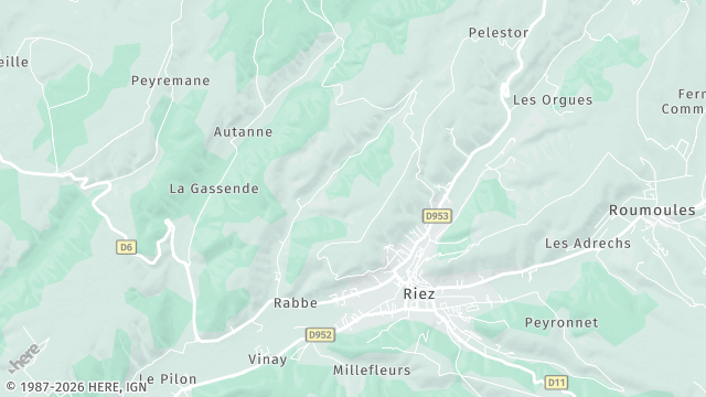 Carte de la zone d'intervention à Riez
