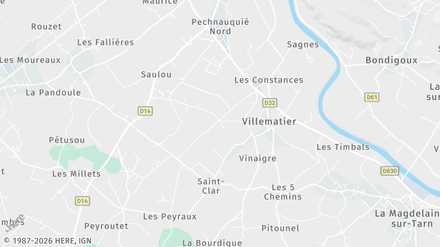 Carte de la zone d'intervention à Villematier