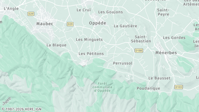 Carte de la zone d'intervention à Oppède