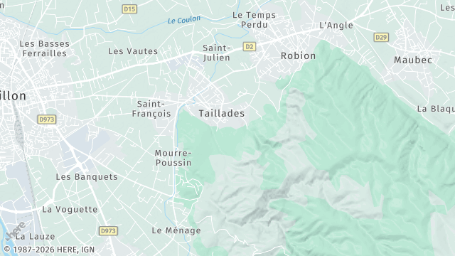 Carte de la zone d'intervention à Taillades