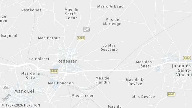 Carte de la zone d'intervention à Redessan