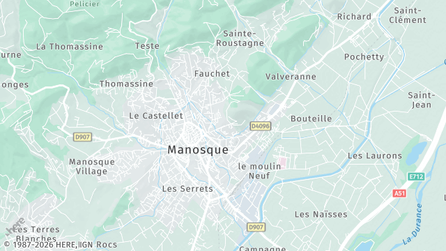 Carte de la zone d'intervention à Manosque