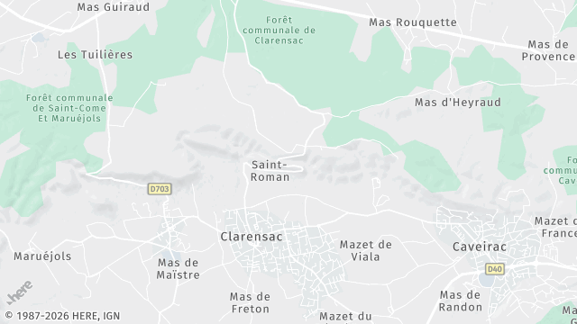 Carte de la zone d'intervention à Clarensac