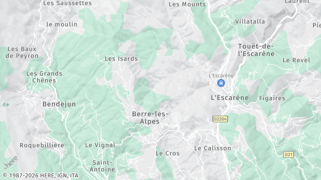 Carte de la zone d'intervention à Berre-les-Alpes