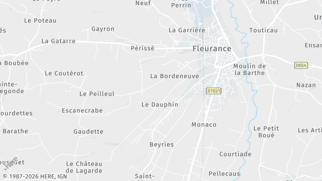 Carte de la zone d'intervention à Fleurance